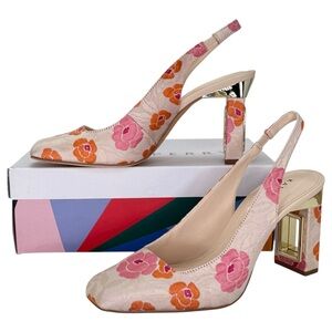 Katy Perry Hollow Heel Floral Slingback Womens Heels Size 10M